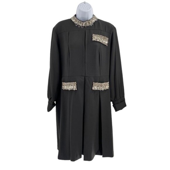 Tuckernuck NEW Embellished Black Hoyt Rhinestone Long Sleeve Mini Dress Size 3XL - Picture 3 of 11